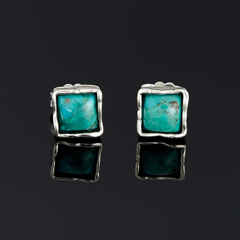 Серьги бирюза пресс пуссеты (серебро 925 пр.) 
Серьги бирюза пресс пуссеты (серебро 925 пр.)