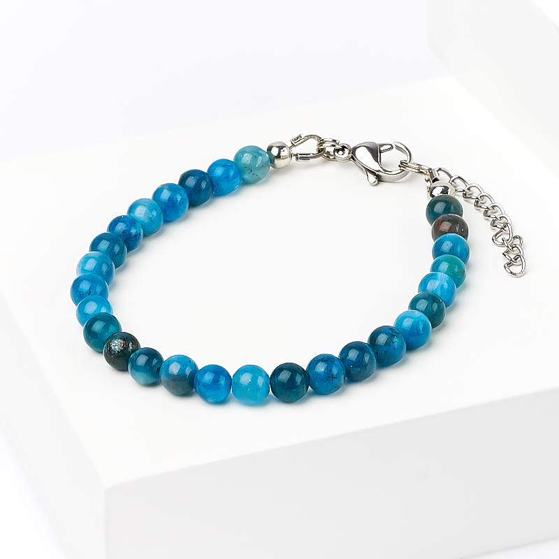 Браслет апатит синий (биж. сплав, сталь хир.) 5 мм 16 см (+3 см) 
Браслет апатит синий (биж. сплав, сталь хир.) 5 мм 16 см (+3 см)