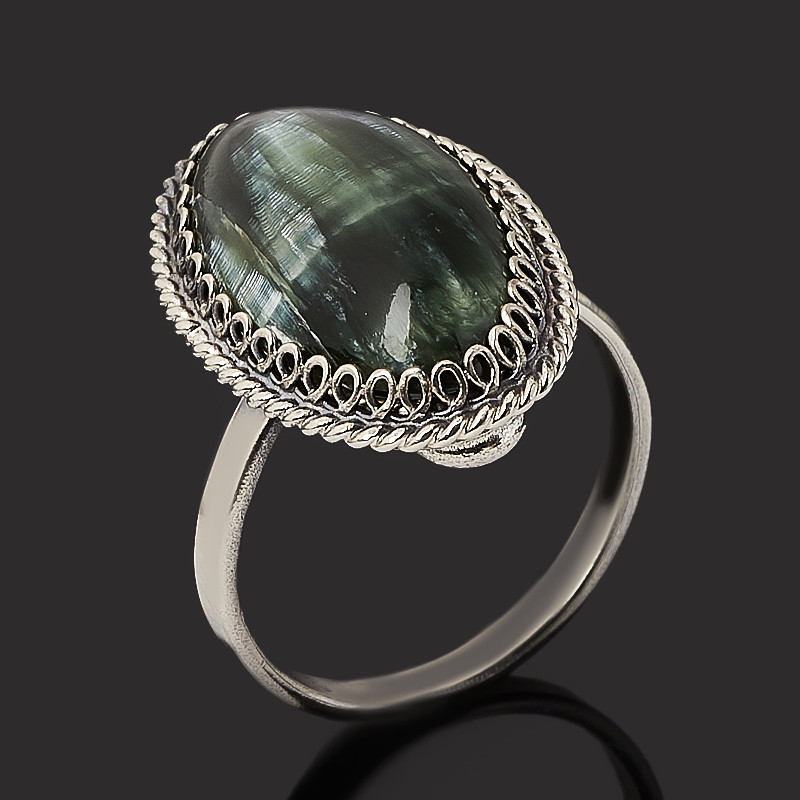 Кольцо клинохлор (серафинит) (нейзильбер) размер 17 
Кольцо клинохлор (серафинит) (нейзильбер) размер 17