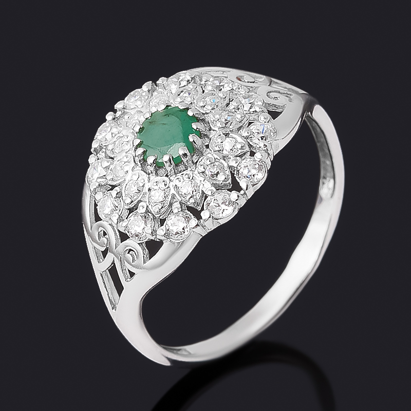 Кольцо изумруд (серебро 925 пр. родир. бел.) огранка размер 17 
Кольцо изумруд (серебро 925 пр. родир. бел.) огранка размер 17