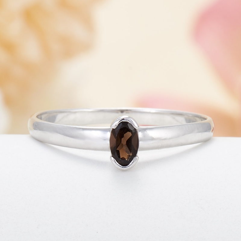 

Кольцо раухтопаз огранка (серебро 925 пр.) размер 18