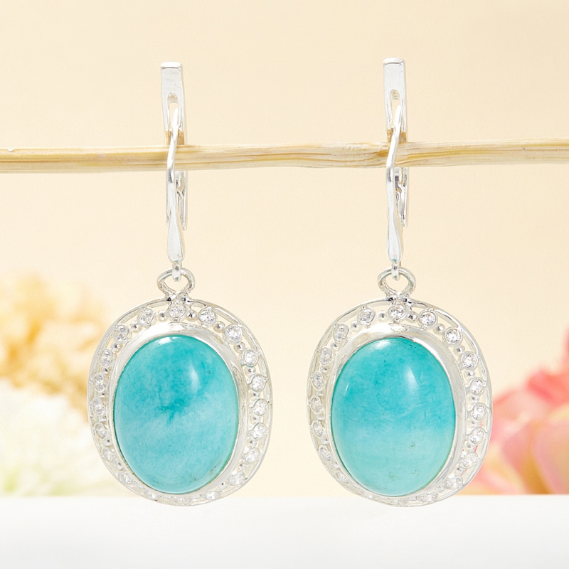 Серьги амазонит (серебро 925 пр.)