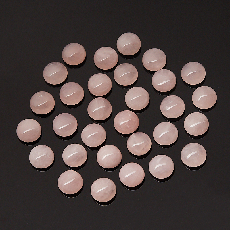 Кабошон розовый кварц Бразилия (1 шт) 10 мм