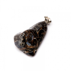 Кулон агат черепаховый США галтовка (биж. сплав) 1,5-3,5 см