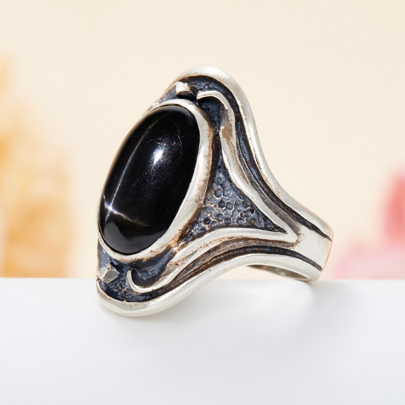 Серебряное кольцо с звездчатым Диопсидом