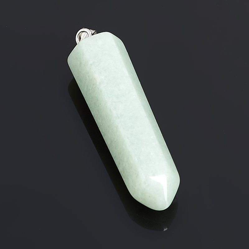 Кулон авантюрин зеленый Зимбабве кристалл (биж. сплав) 4 см