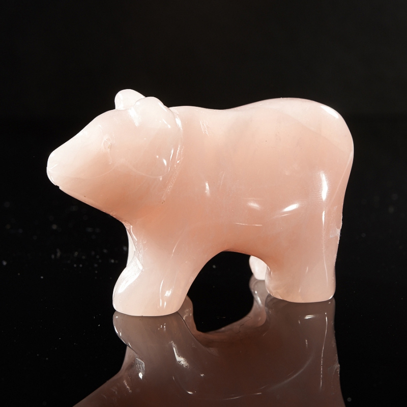 Медведь розовый кварц 5 см
