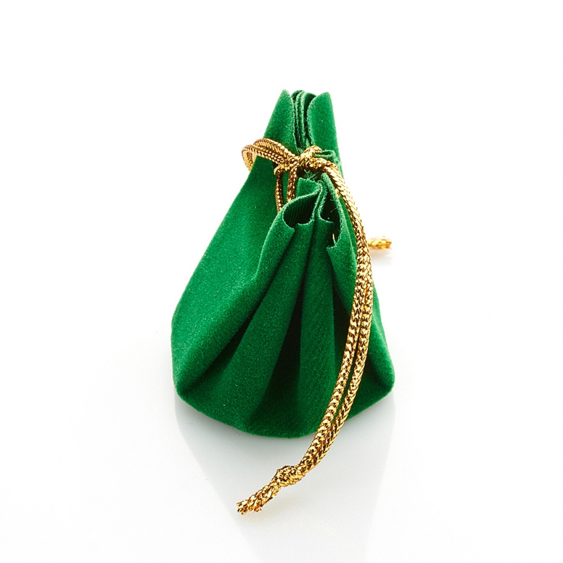 Подарочная упаковка (текстиль) универсальная (мешочек объемный) (зеленый) 40х35х35 мм