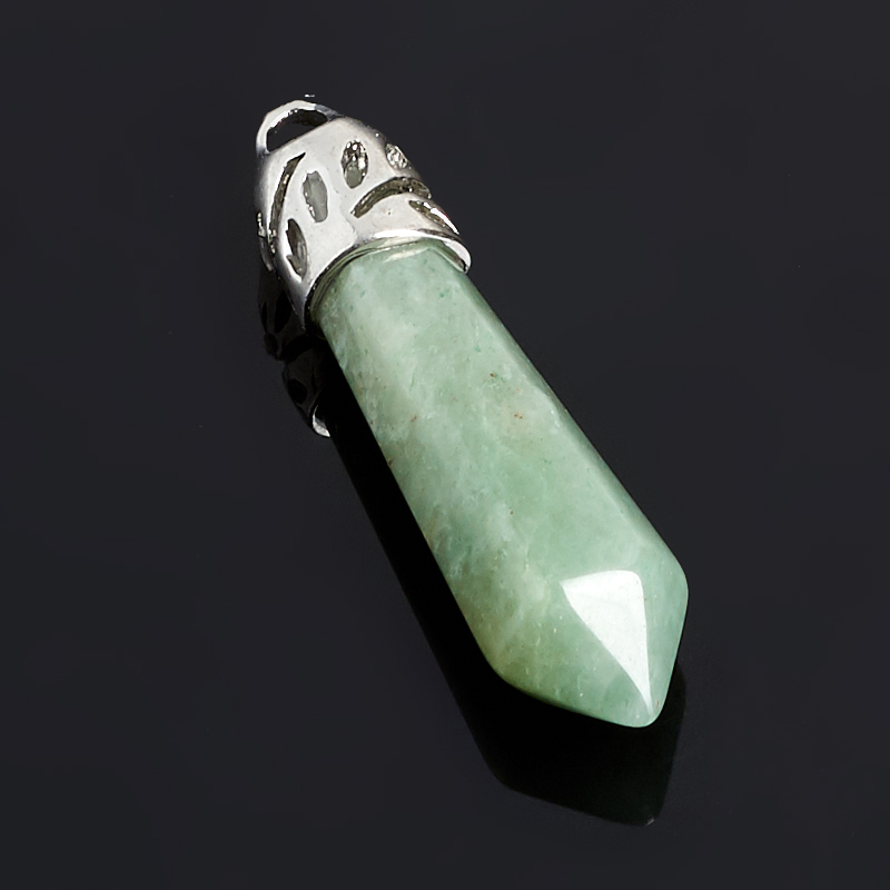 Кулон кристалл авантюрин зеленый Зимбабве 3,5 см