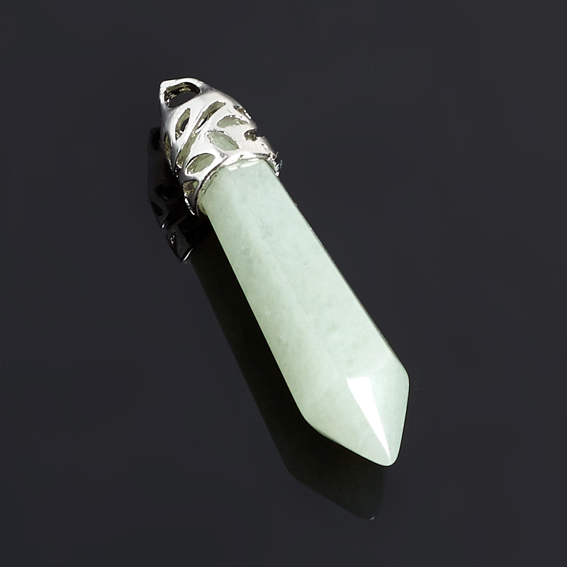 Кулон кристалл авантюрин зеленый Зимбабве 3,5 см