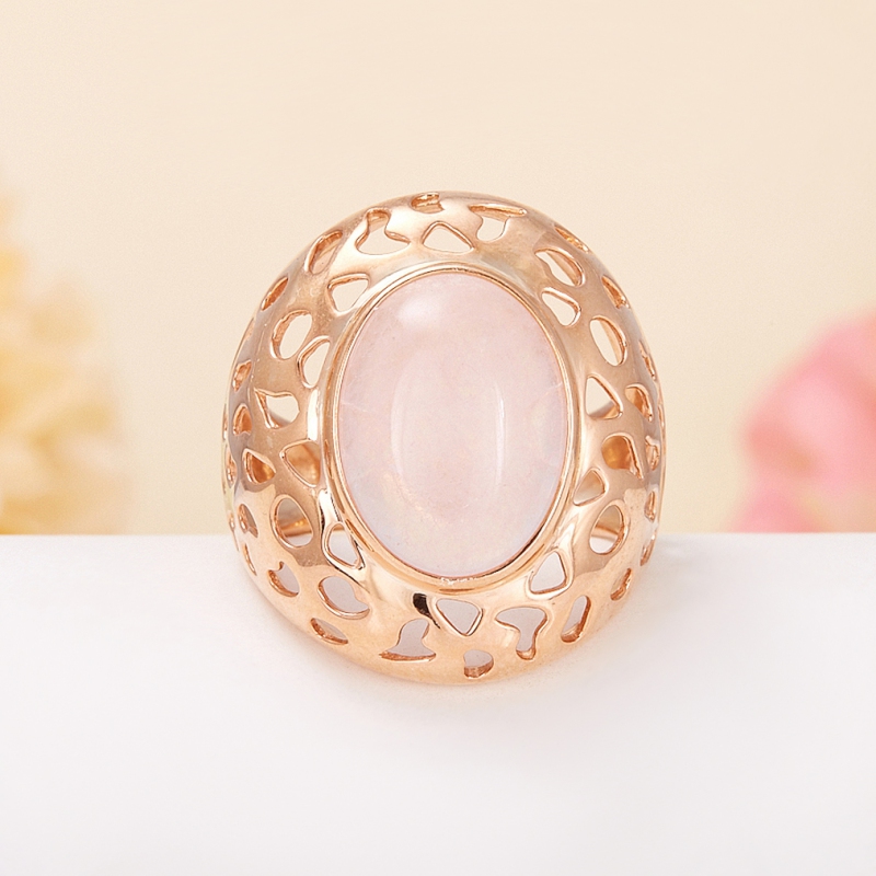 

Кольцо розовый кварц (серебро 925 пр., позолота) размер 18,5