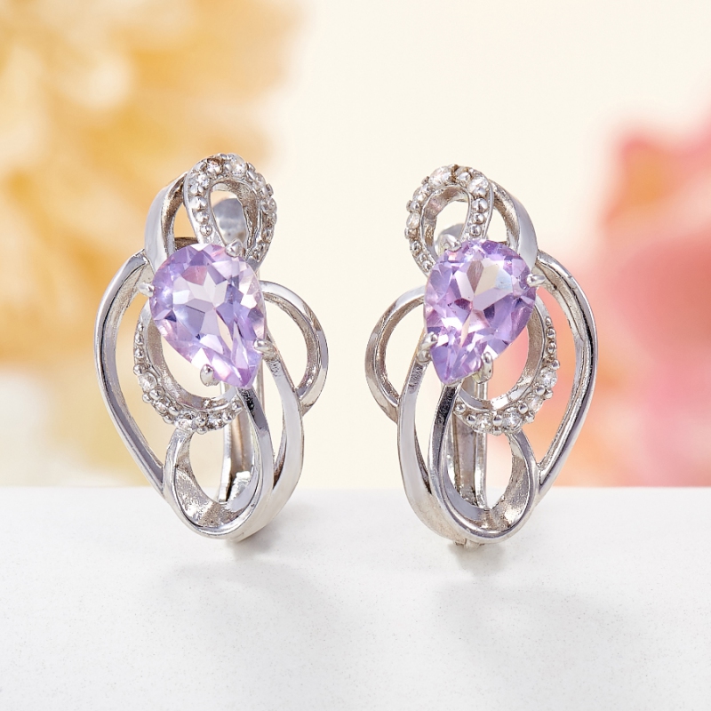 

Серьги аметист огранка (серебро 925 пр.)