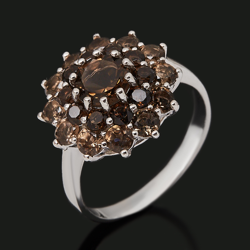 

Кольцо раухтопаз огранка (серебро 925 пр. родир. бел.) размер 17,5