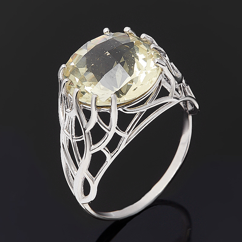 

Кольцо цитрин огранка (серебро 925 пр. родир. бел.) размер 19