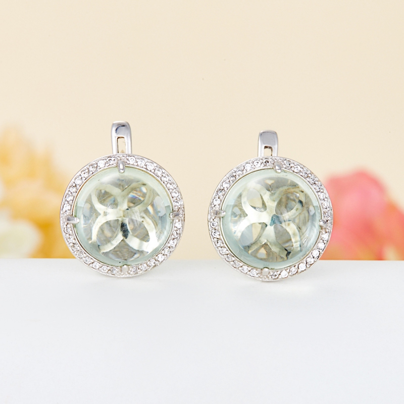 

Серьги празиолит (серебро 925 пр.)
