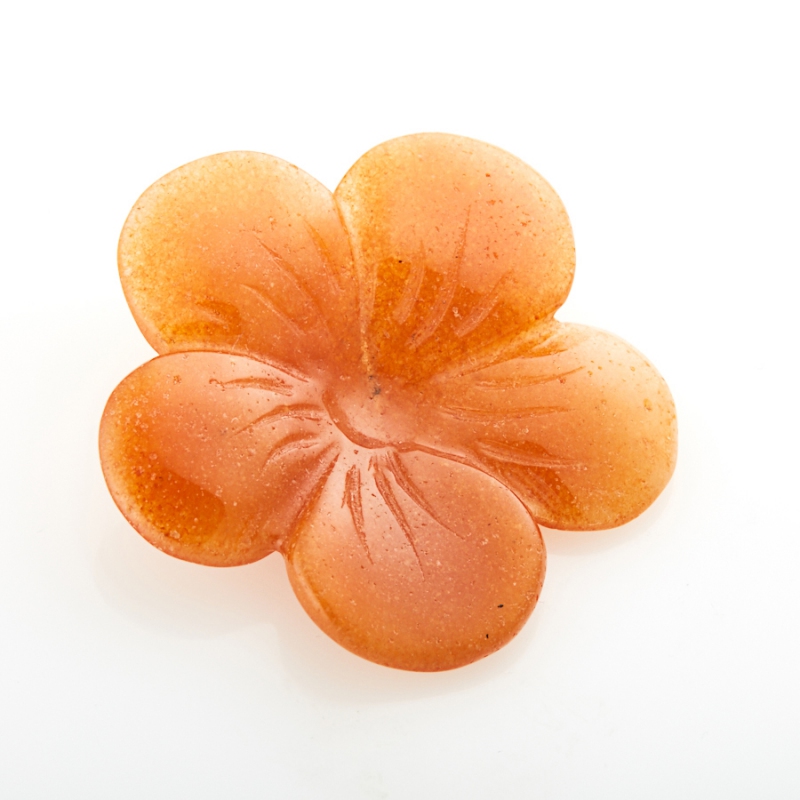 Пуговица цветок авантюрин персиковый Индия 3 см