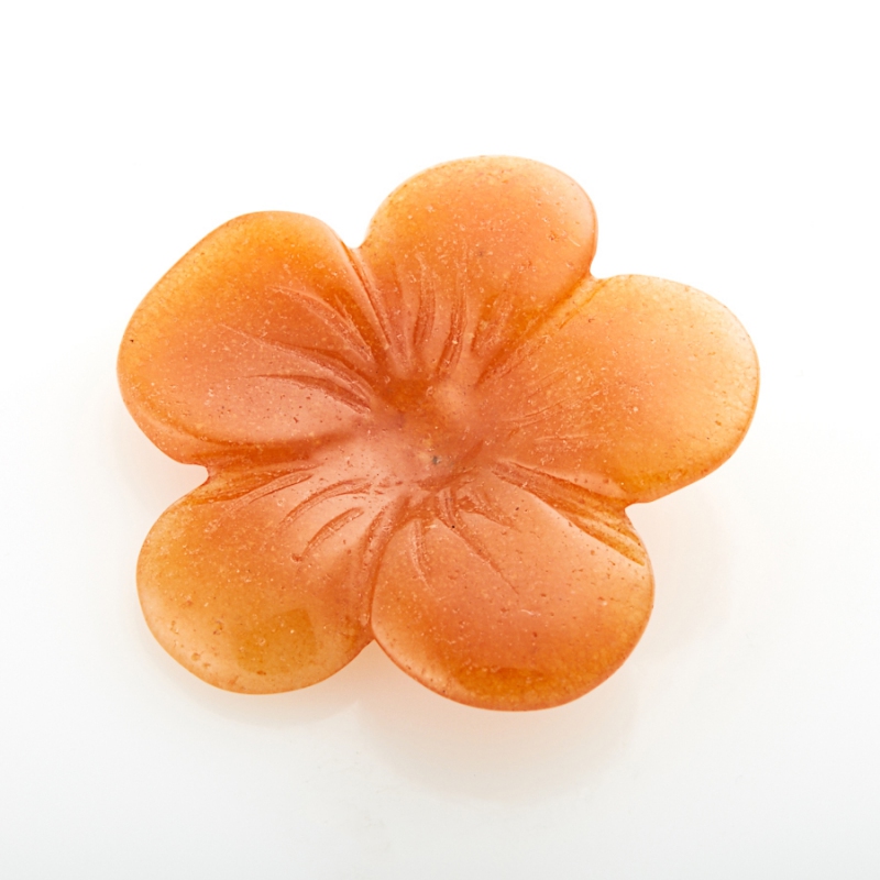 Пуговица цветок авантюрин персиковый Индия 3 см