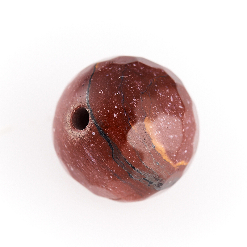 Бусина яшма мукаит фиолетовый Австралия шарик 9,5-10 мм огранка (1 шт)