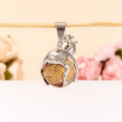 Кулон лягушка яшма рисунчатая Намибия 3 см