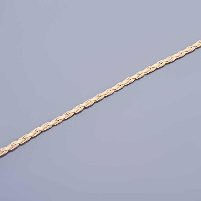Шнурок плетеный (бежевый) 45 см (+4 см) (иск. кожа)