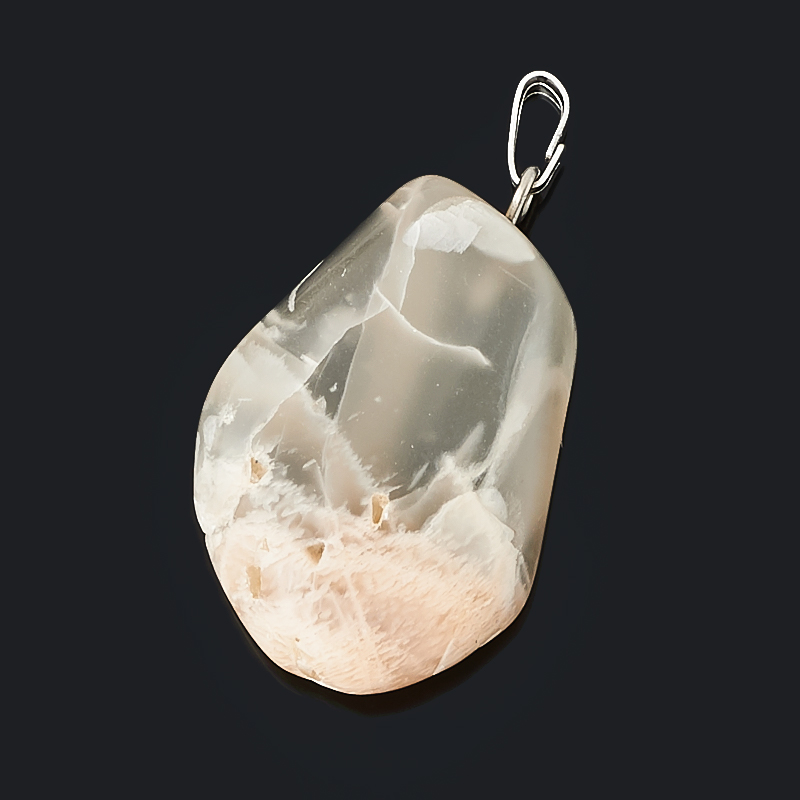Кулон лунный камень Индия галтовка (биж. сплав) 1,5-3 см