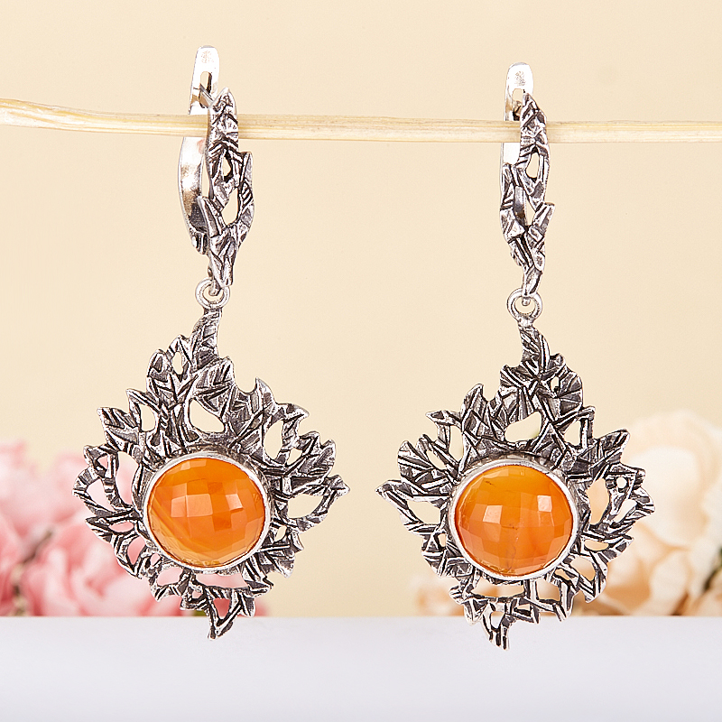 

Серьги сердолик огранка (серебро 925 пр.)