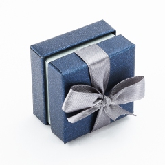 Подарочная упаковка под кольцо/серьги (коробка) (синий) 40х40х30 мм