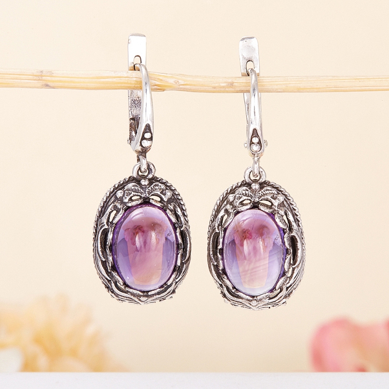 Серьги аметист (серебро 925 пр.)