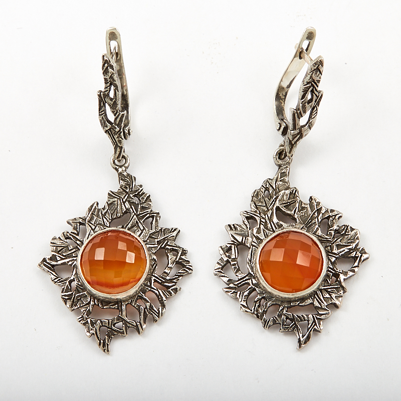

Серьги сердолик огранка (серебро 925 пр.)