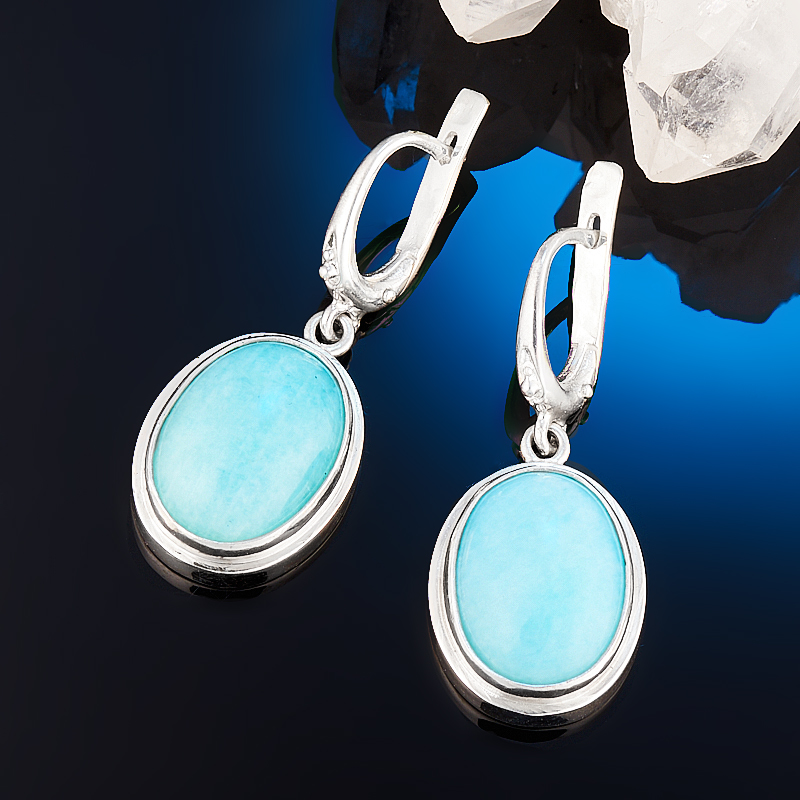 Серьги амазонит (серебро 925 пр.)