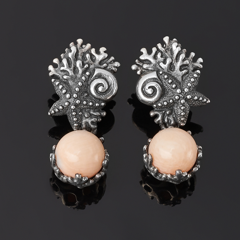 

Серьги коралл розовый (серебро 925 пр.)
