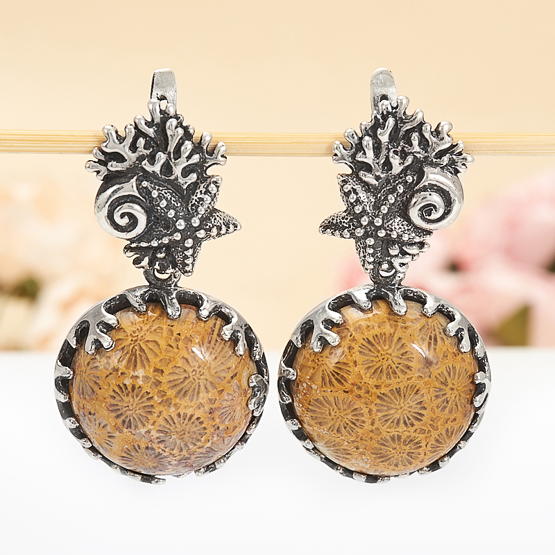 

Серьги коралл (серебро 925 пр.)