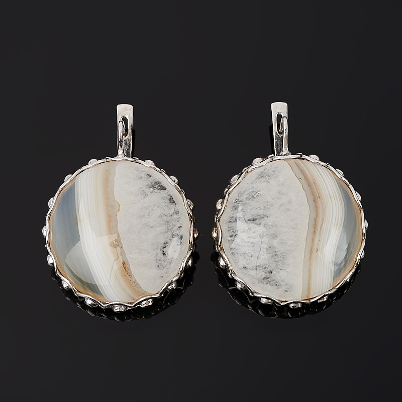 

Серьги агат коричневый (серебро 925 пр.)