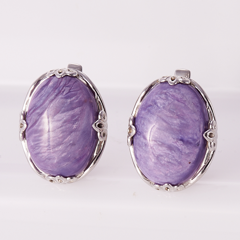 

Серьги чароит (серебро 925 пр.)