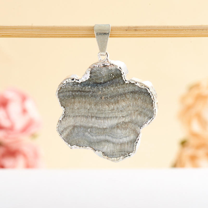 

Кулон щетка агат серый 3-4 см