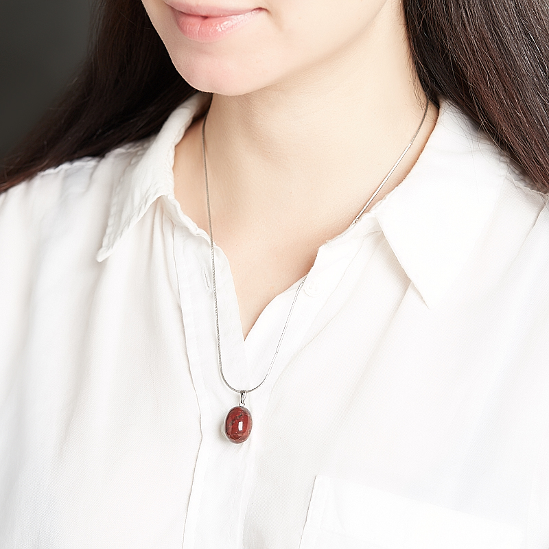 Кулон яшма красная ЮАР овал 3 см