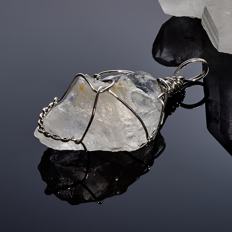 Кулон горный хрусталь Бразилия кристалл (биж. сплав) 4-5 см