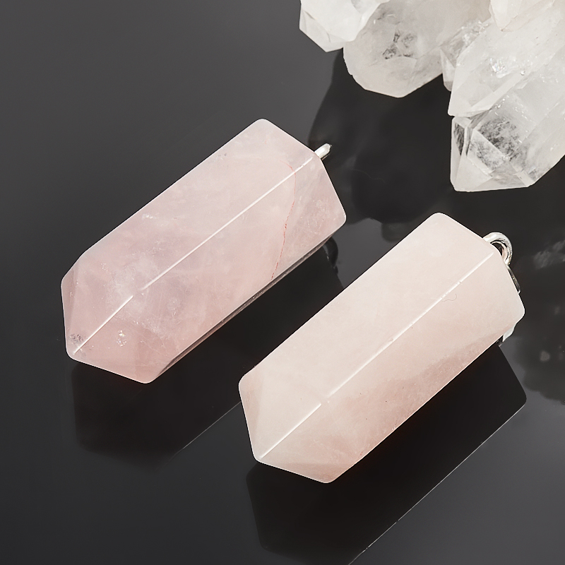 Кулон розовый кварц кристалл 4,5 см