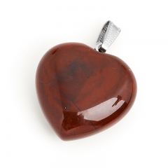 Кулон яшма красная ЮАР сердечко (биж. сплав) 4 см