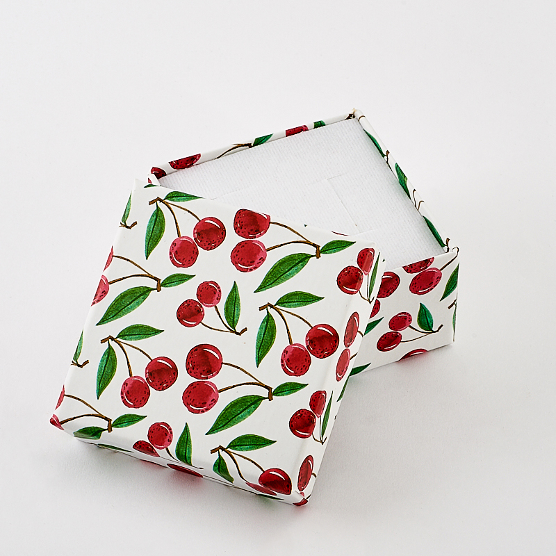 Подарочная упаковка (картон, текстиль) под комплект (кольцо, серьги, кулон) (коробка) 60х60х30 мм
