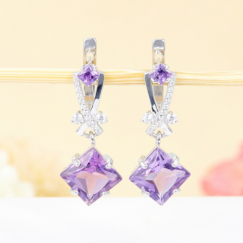 

Серьги аметист огранка (серебро 925 пр.)