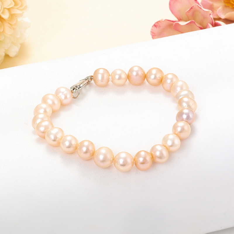 

Браслет жемчуг бежевый 8 мм 16 cм