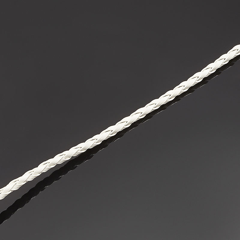 Шнурок плетеный (белый) 46 см (+4 см) (иск. кожа)
