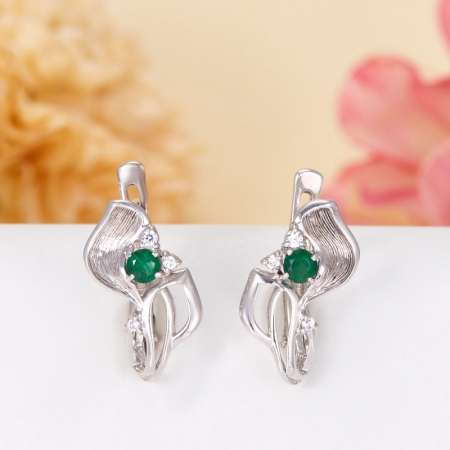 Купить серьги с изумрудом - продажа по низкой цене в интернет-магазине ...