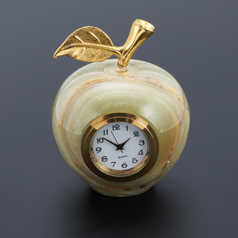 Часы яблоко оникс мраморный Пакистан 5х6 см