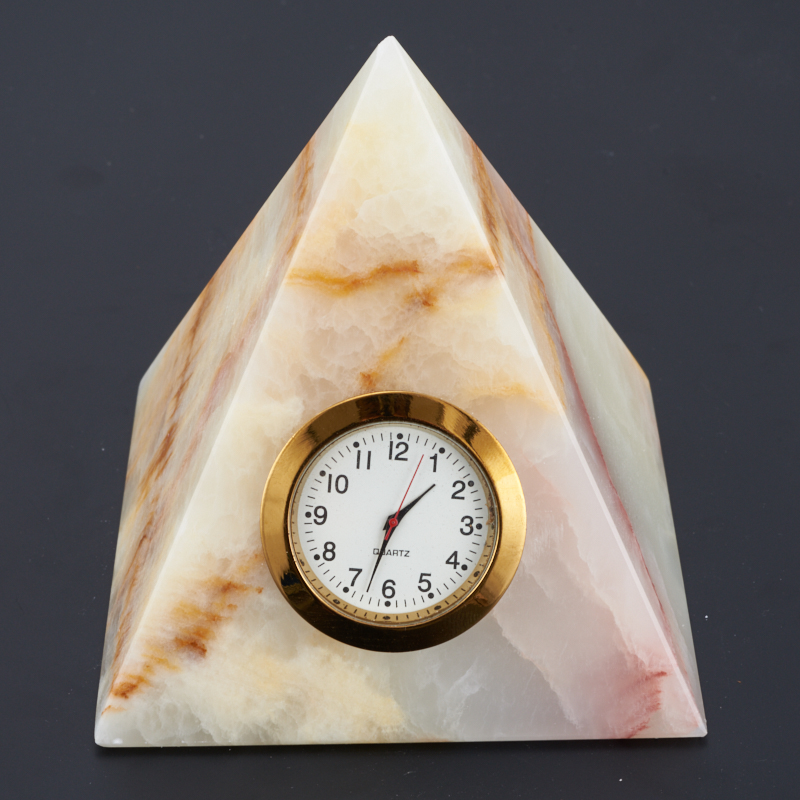 Часы пирамида оникс мраморный Пакистан 10 см