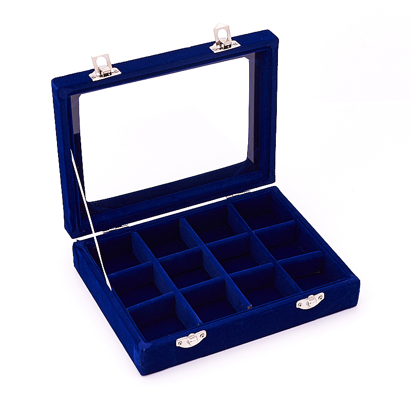 Коробка для коллекции камней (12 ячеек) (синий)