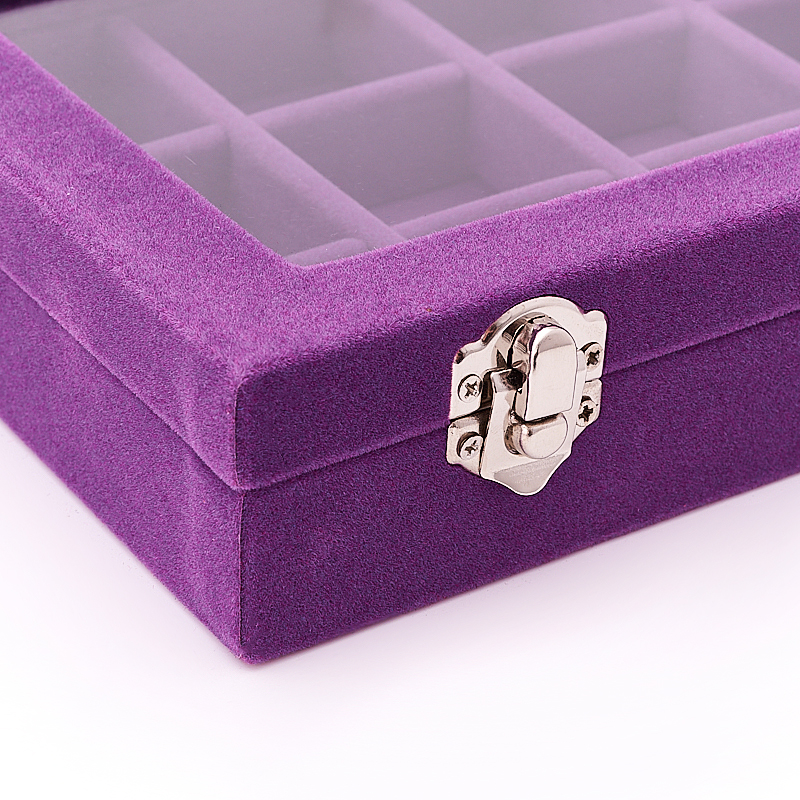 Коробка для коллекции камней (12 ячеек) (фиолетовый)