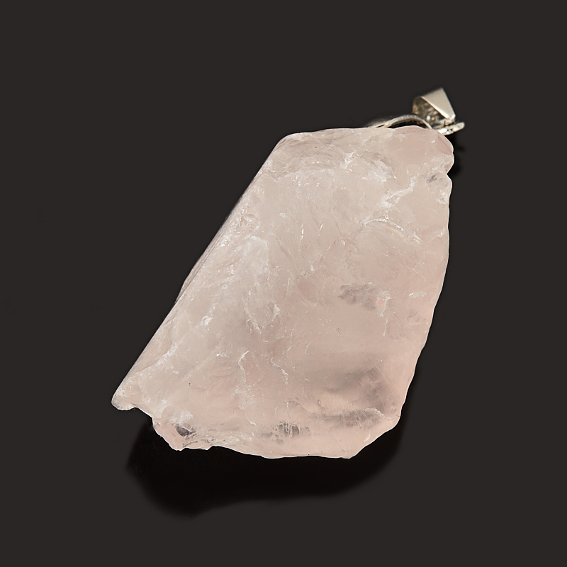 Кулон розовый кварц Бразилия кристалл (биж. сплав)
