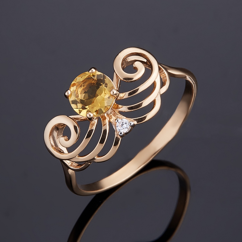 

Кольцо цитрин огранка (золото 585 пр.) размер 18